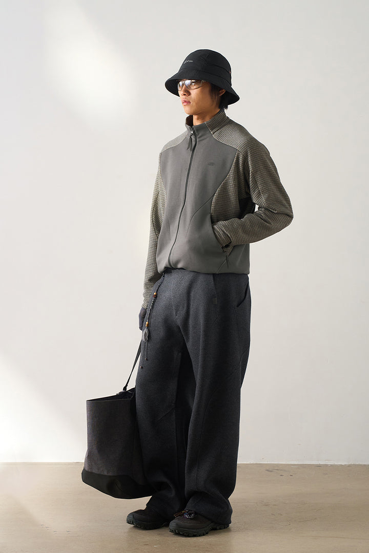 ウールチェックカラーブロックジャケット25BLJK025