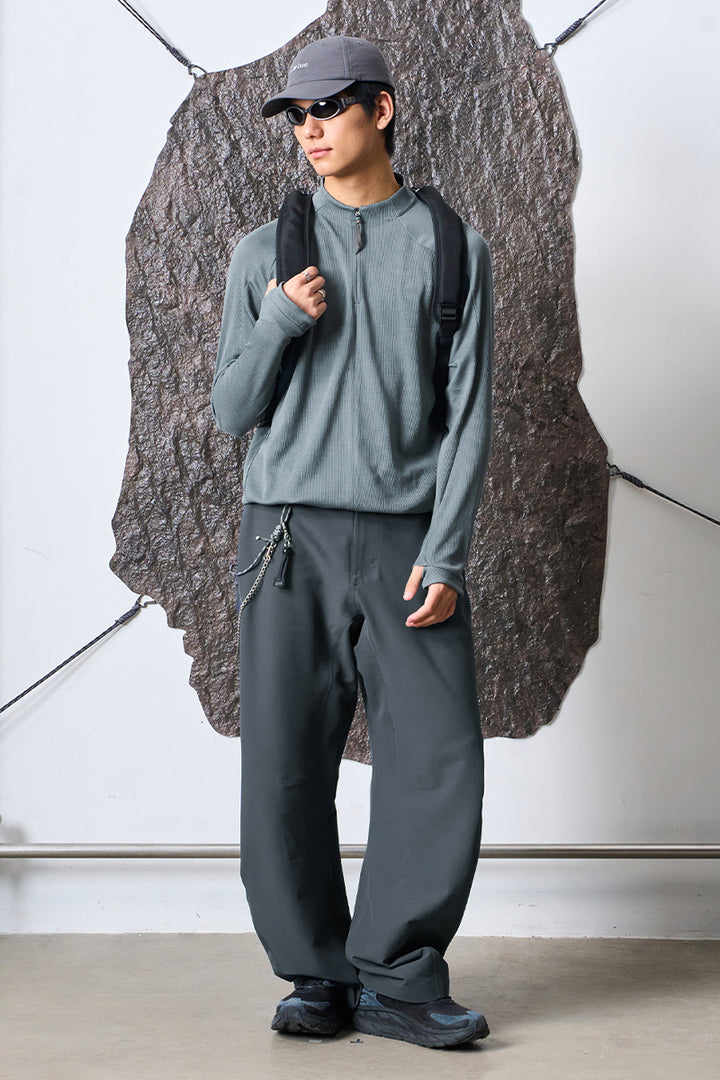 撥水裏起毛ソフトシェルパンツ26BLCK001