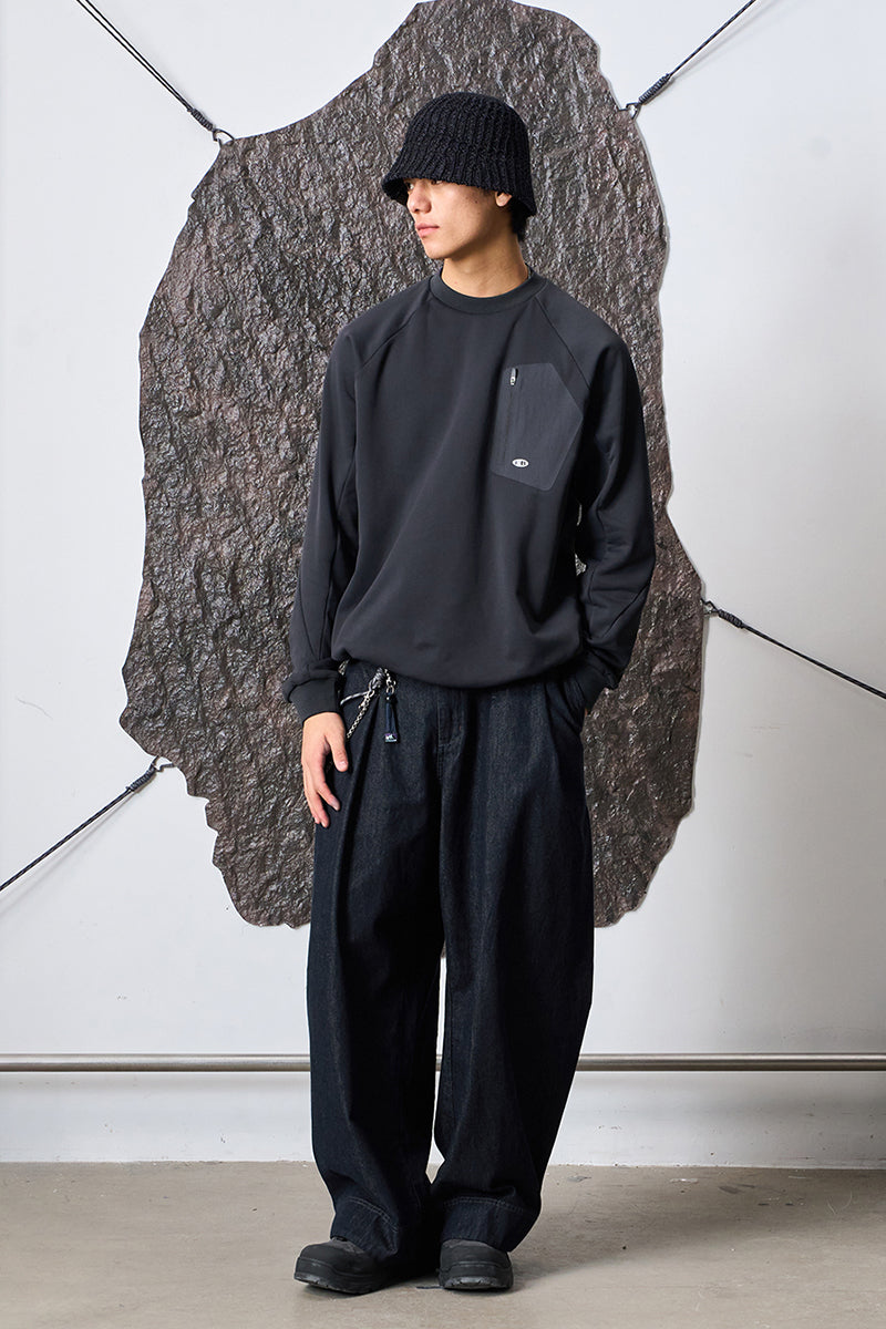 ジップポケット付き裏起毛シャツ25BLWY022