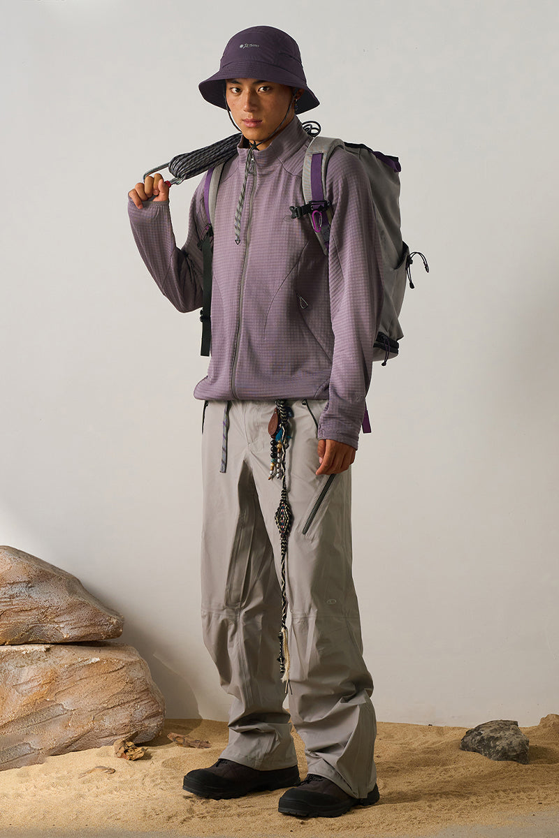 ウールチェック柄フリースジャケット25BLJK027