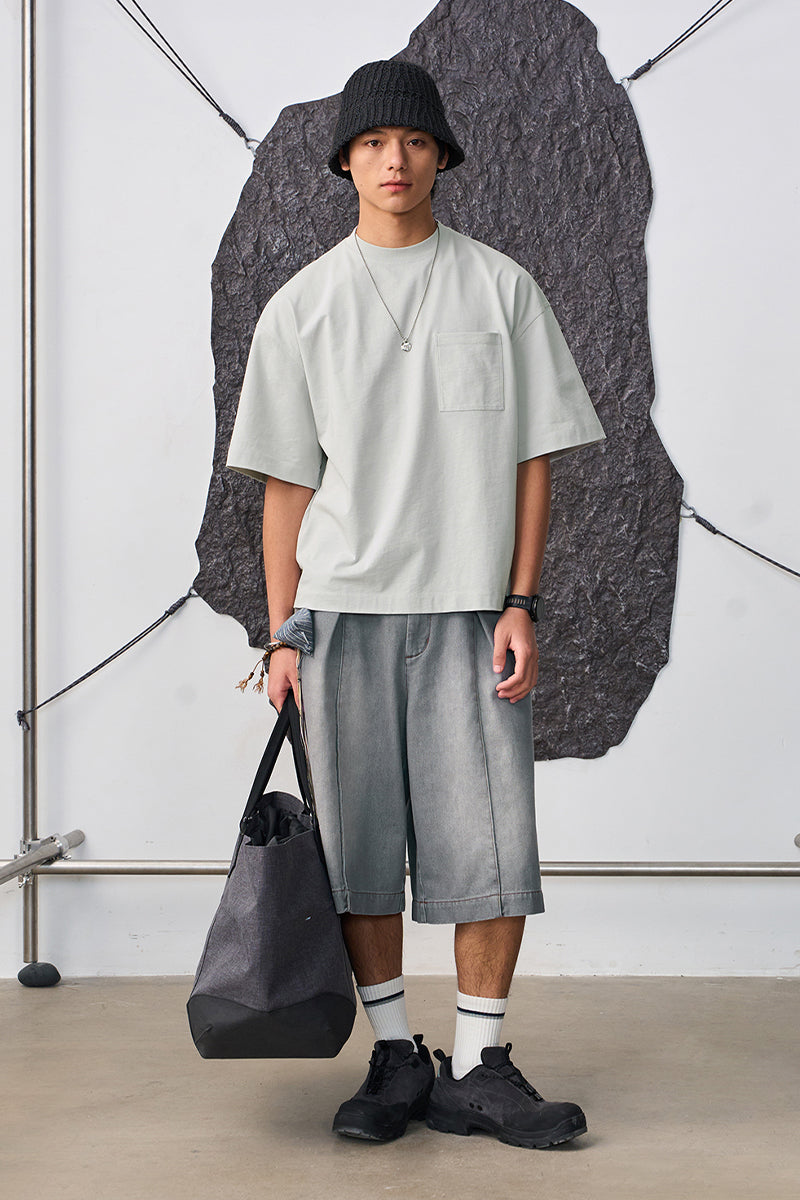 オーバーサイズ胸元ポケット付き半袖TシャツNLBLDTX003