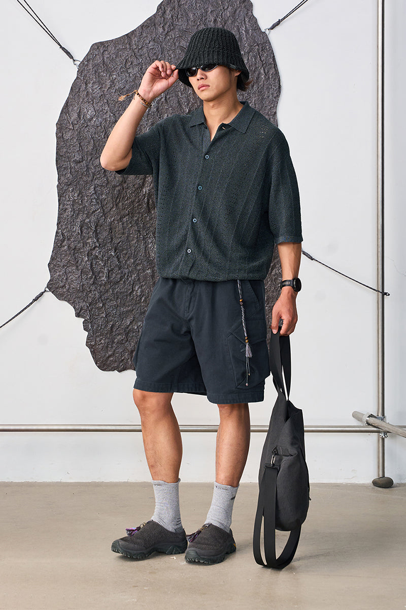 ABACELL半袖ニットカーディガンNLBLDCY003