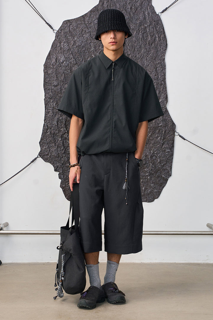 リップル生地半袖シャツアウターNLBLDCY002