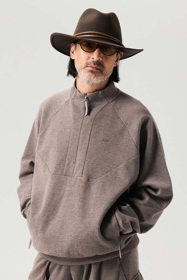 裏起毛ハーフジップウールスウェット25BLWY021