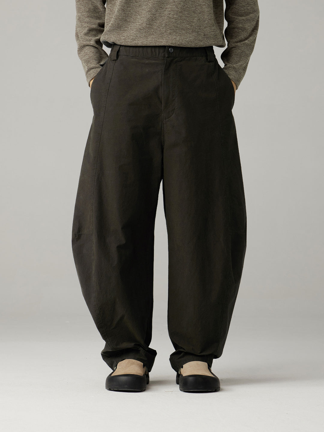 コットン無地パンツ25BLCK011