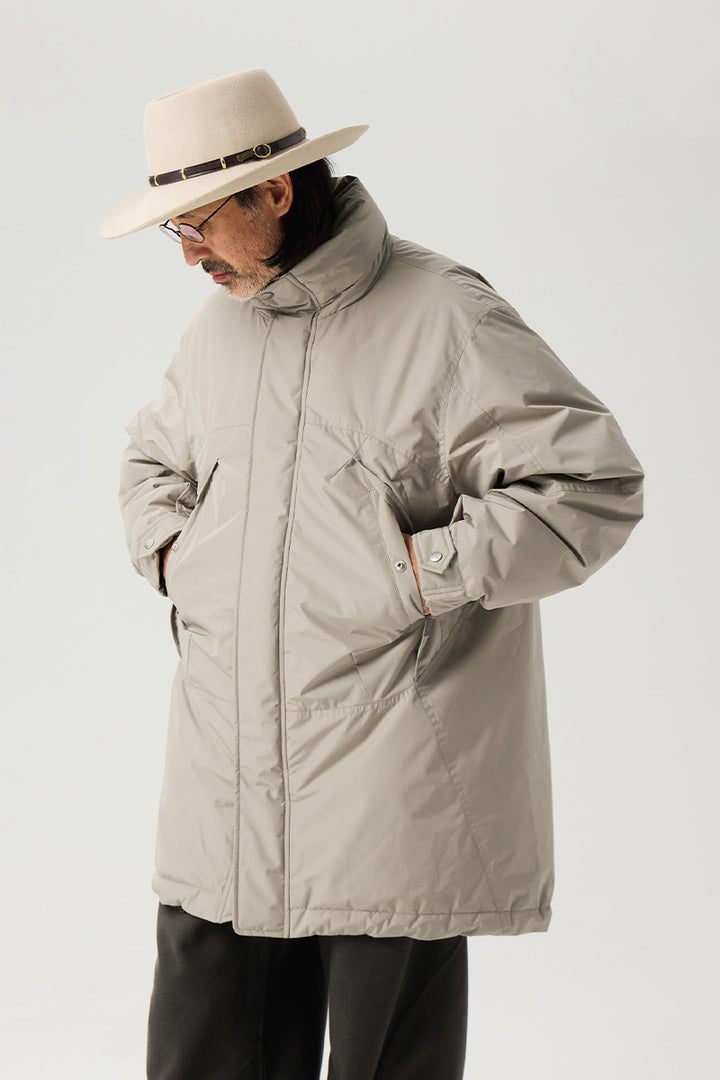 隠しフードスタンドカラーダウンジャケット25BLYR015