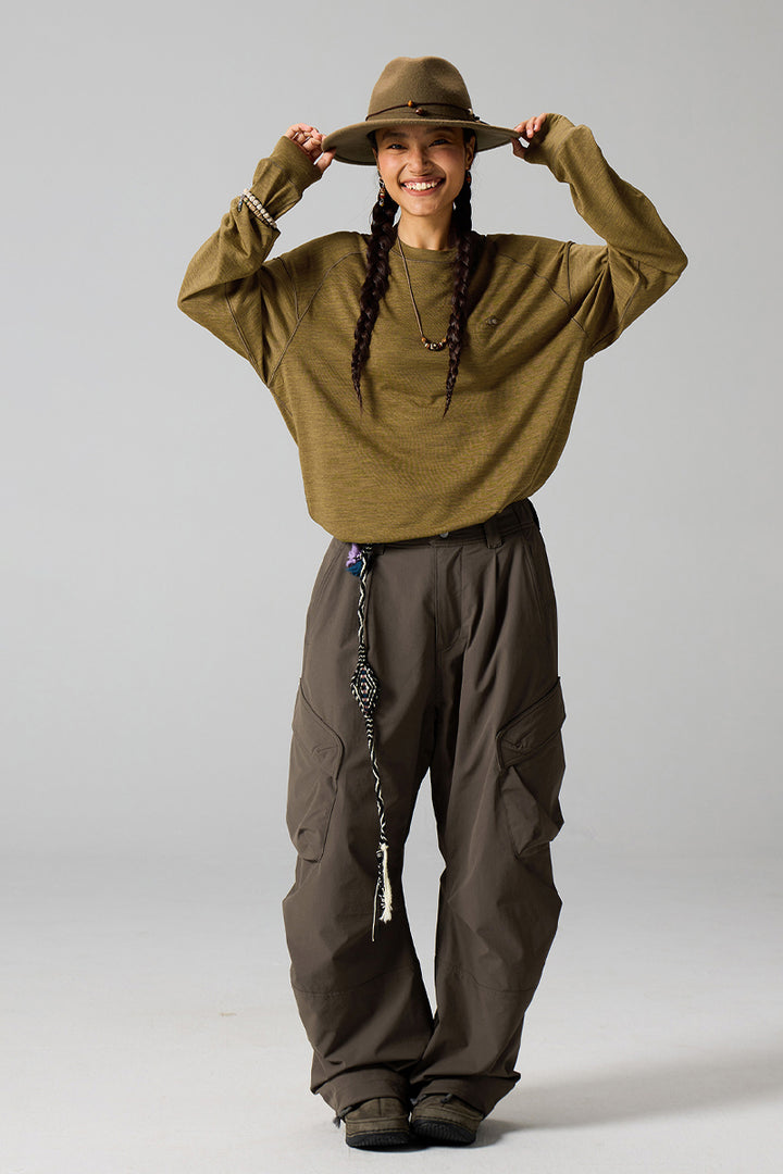 内裏フリースワークパンツウイメンズ25BLCK032