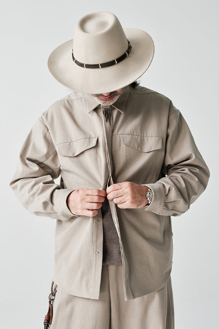 ダブルポケットウールオーバーシャツNLBLCCY002