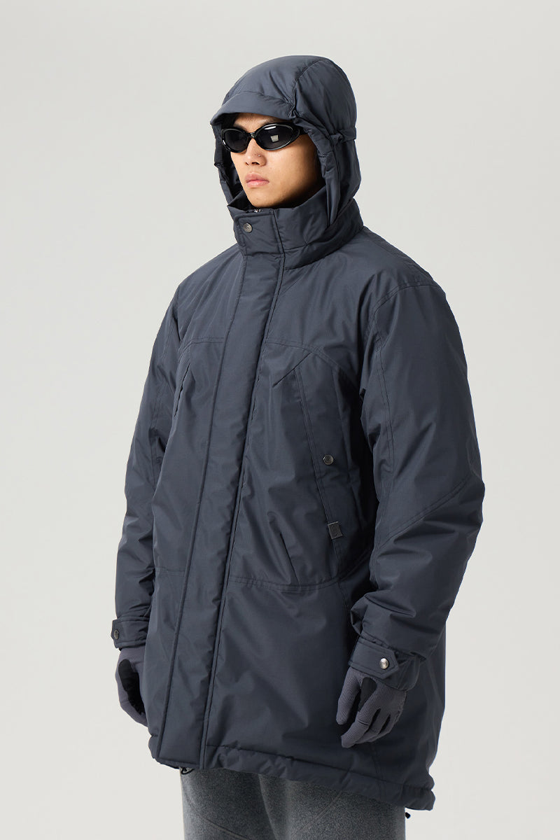 隠しフードスタンドカラーダウンジャケット25BLYR015