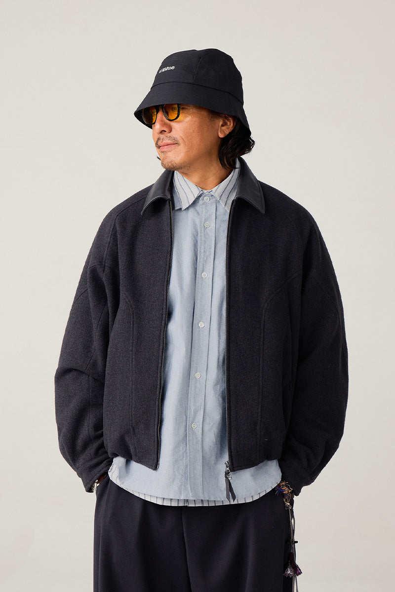 革襟ジップアップウールジャケット25BLJK020