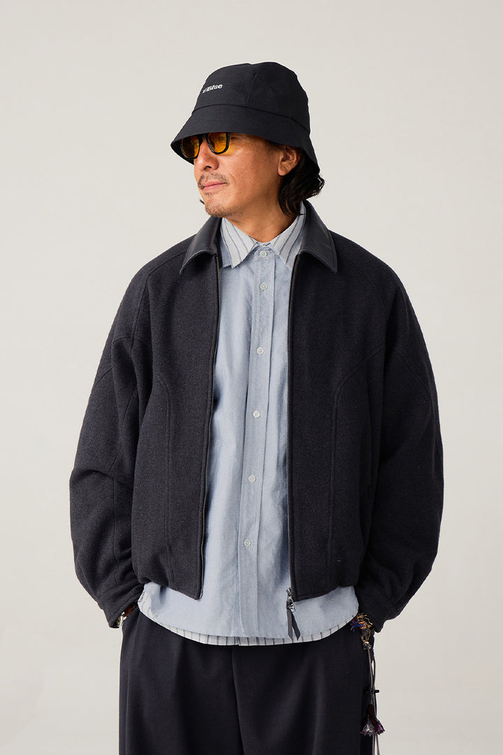 革襟ジップアップウールジャケット25BLJK020