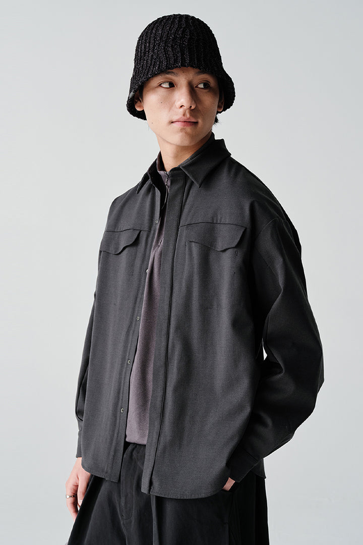ダブルポケットウールオーバーシャツNLBLCCY002