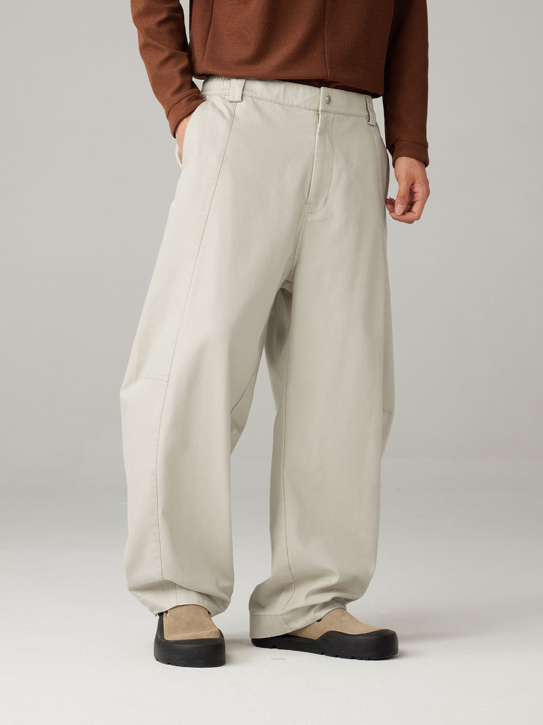 コットン無地パンツ25BLCK011