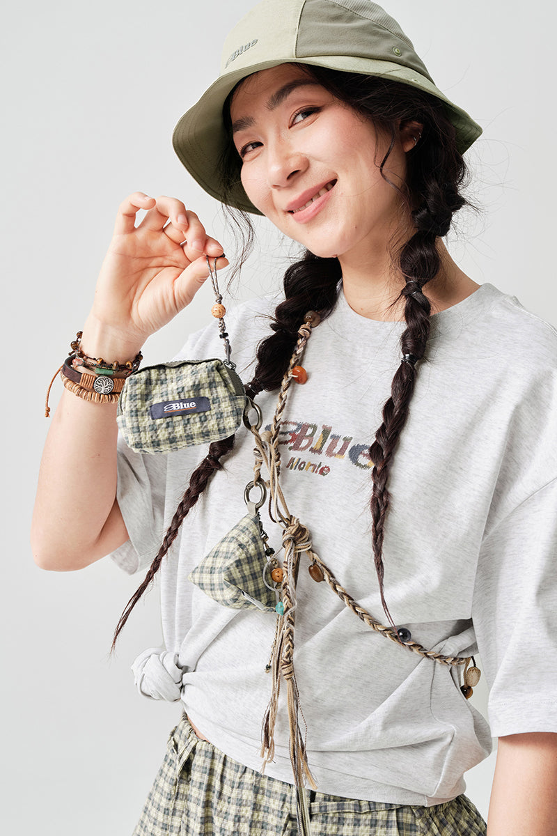 エコ素材チェック柄ミニポーチチャームNLBLAPS004