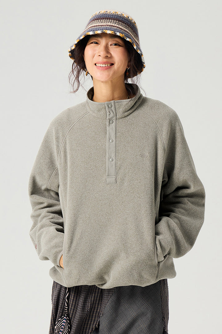 ハーフボタンフリースTシャツ25BLWY019