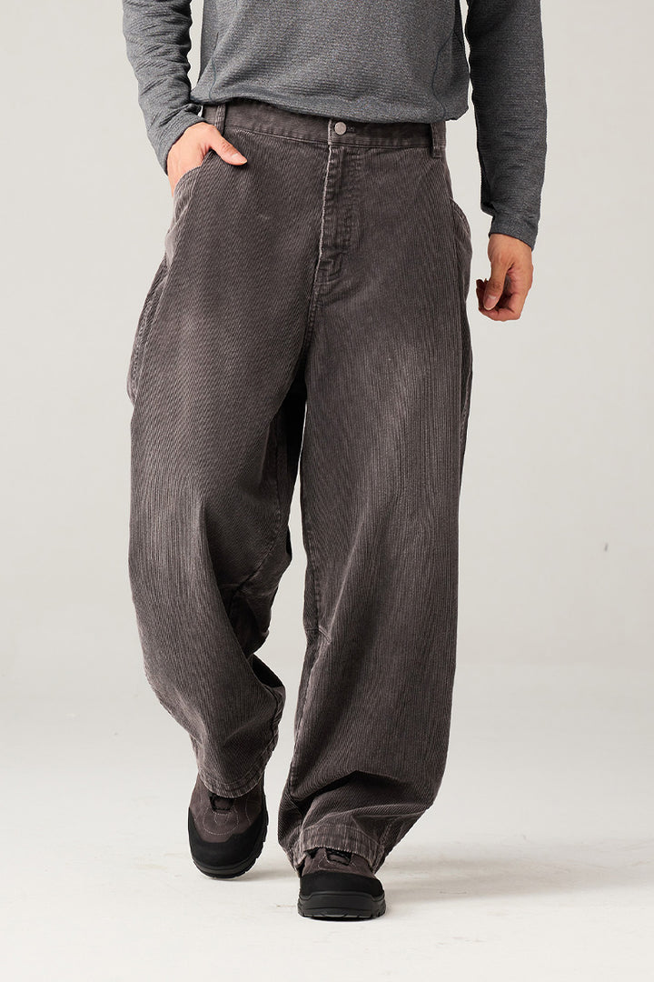 ウォッシュ加工コーデュロイパンツ25BLCK030