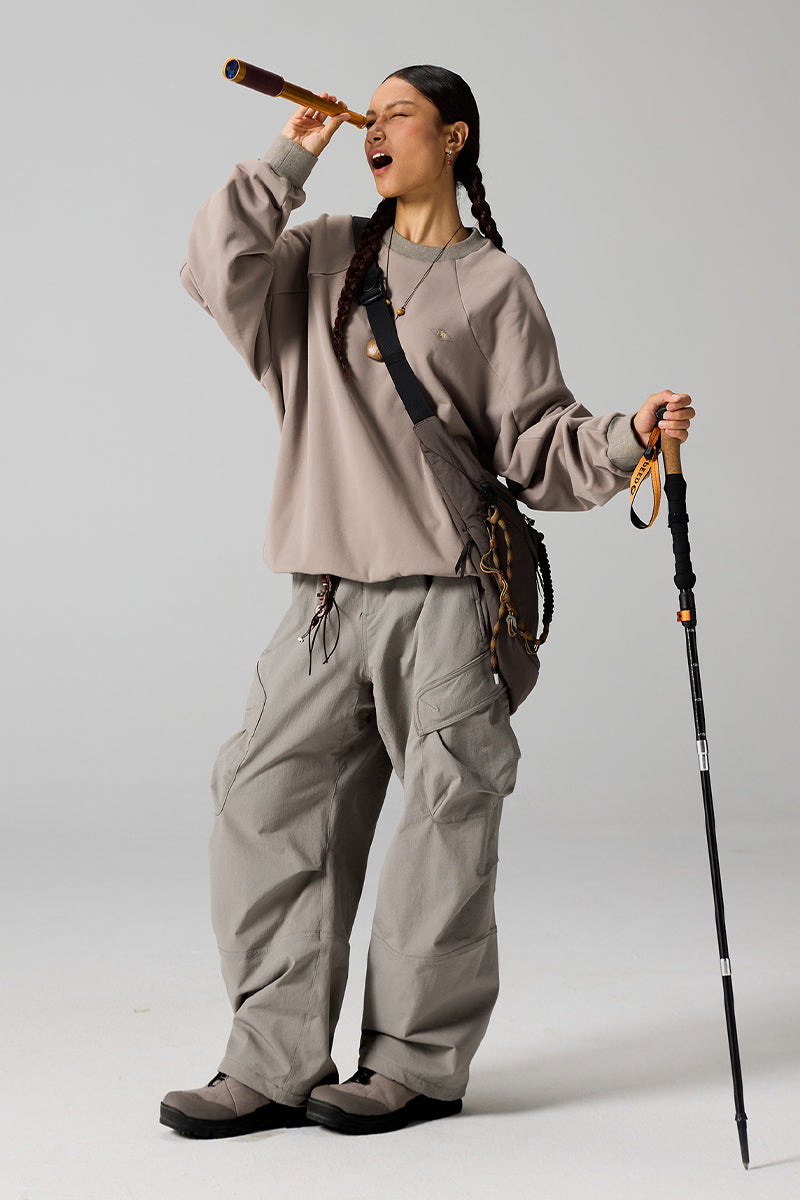 内裏フリースワークパンツウイメンズ25BLCK032