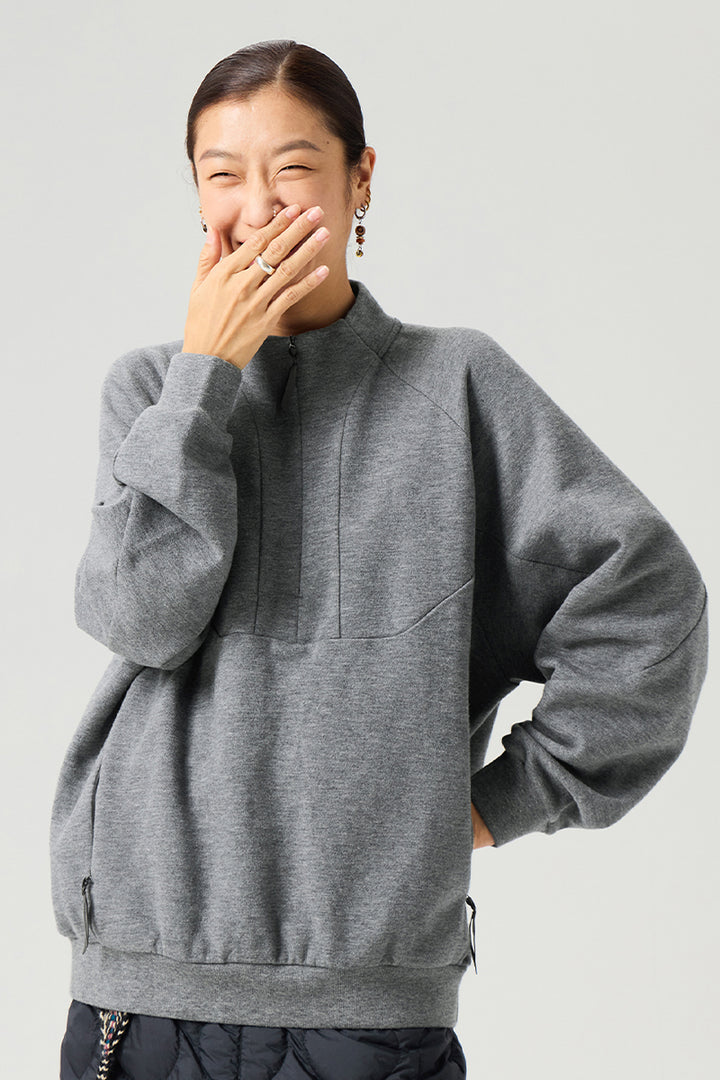 裏起毛ハーフジップウールスウェット25BLWY021