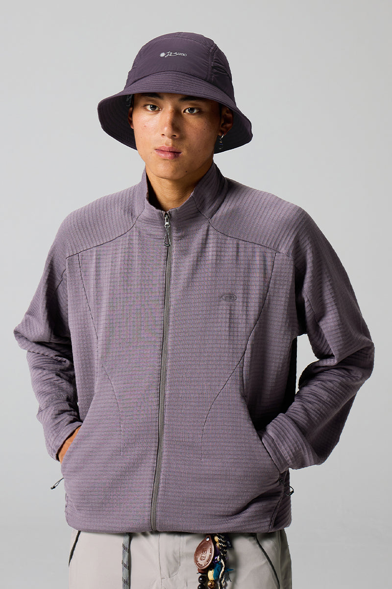 ウールチェック柄フリースジャケット25BLJK027