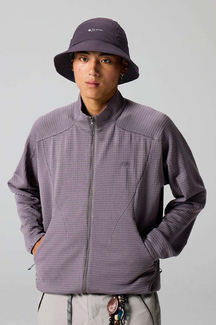 ウールチェック柄フリースジャケット25BLJK027