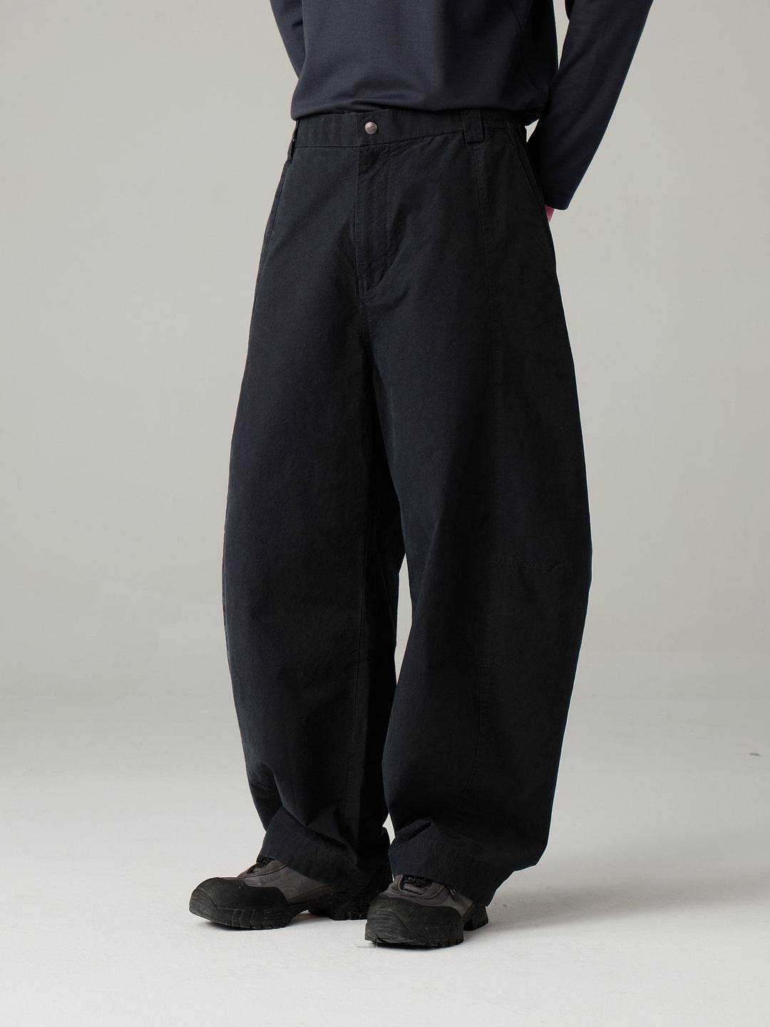 コットン無地パンツ25BLCK011