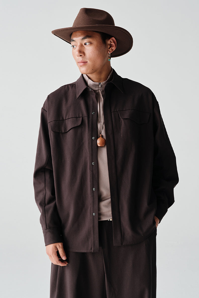 ダブルポケットウールオーバーシャツNLBLCCY002