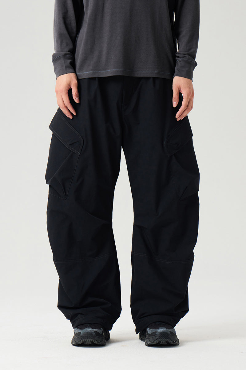 内裏フリースワークパンツメンズ25BLCK031