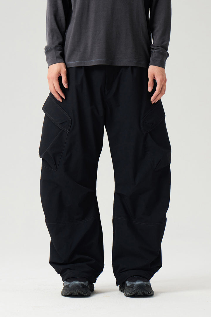 内裏フリースワークパンツメンズ25BLCK031