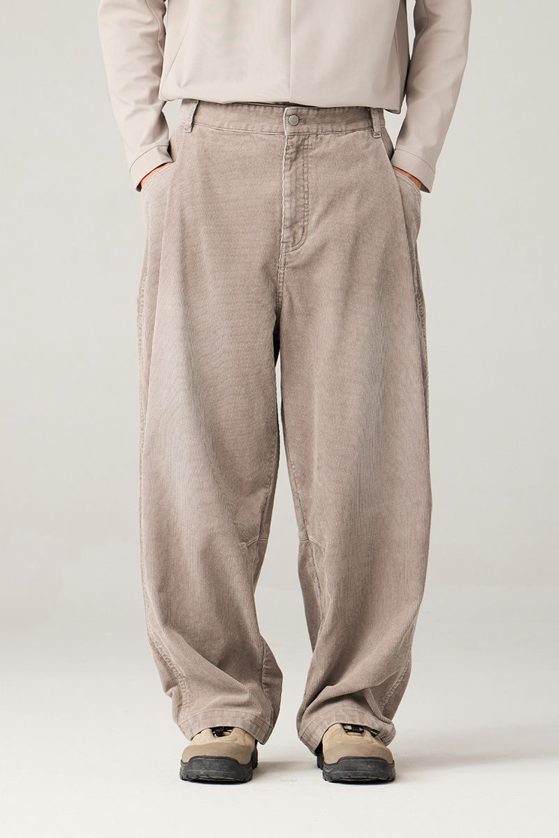ウォッシュ加工コーデュロイパンツ25BLCK030