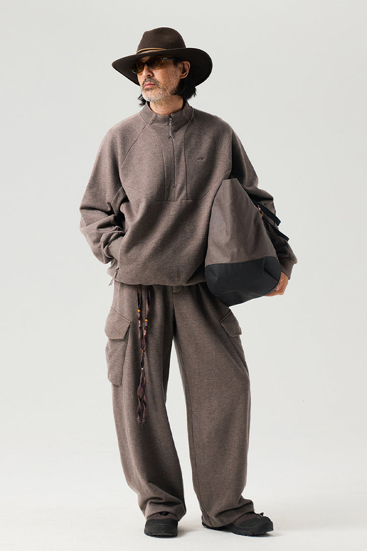 裏起毛ハーフジップウールスウェット25BLWY021