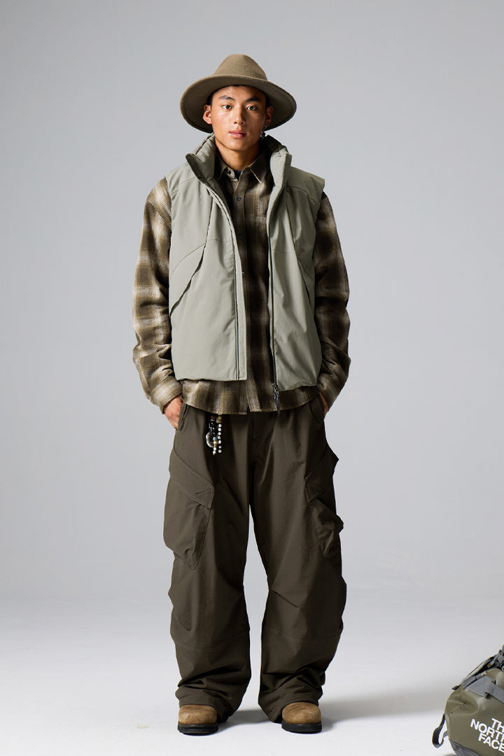 内裏フリースワークパンツメンズ25BLCK031