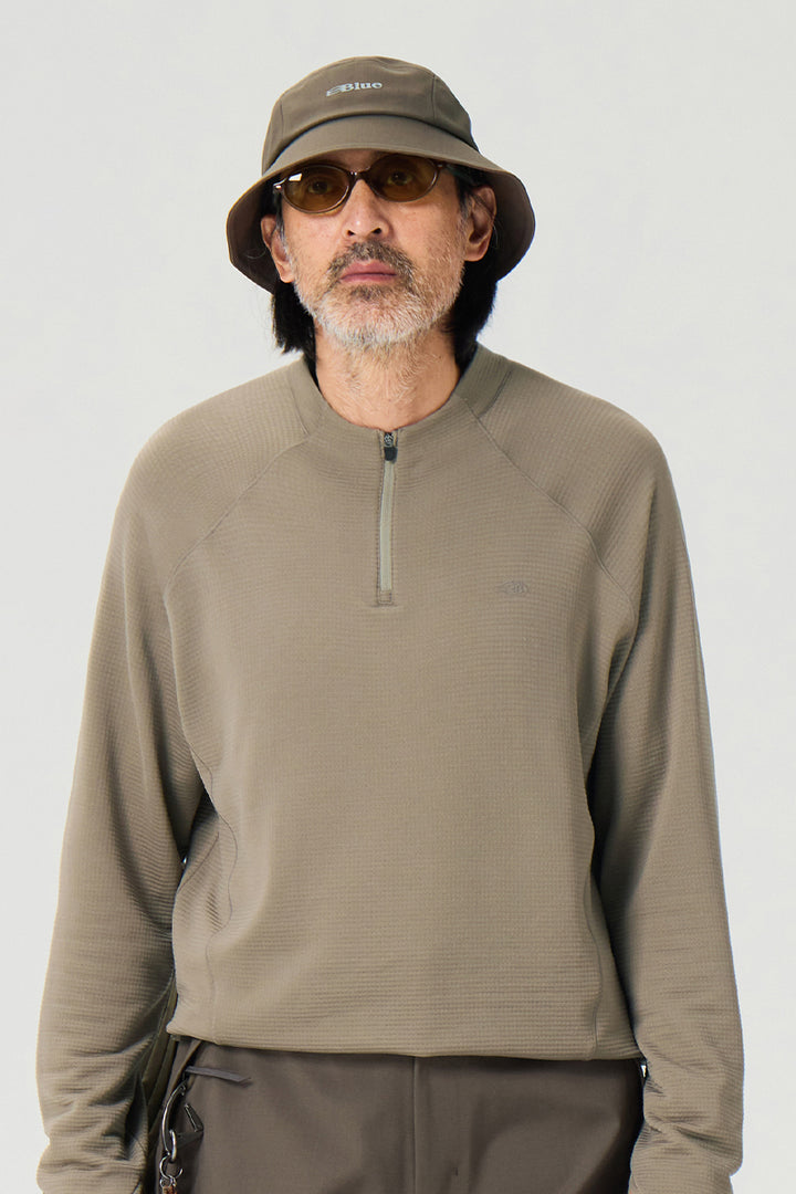 ウールハーフジップインナーシャツ25BLCT023