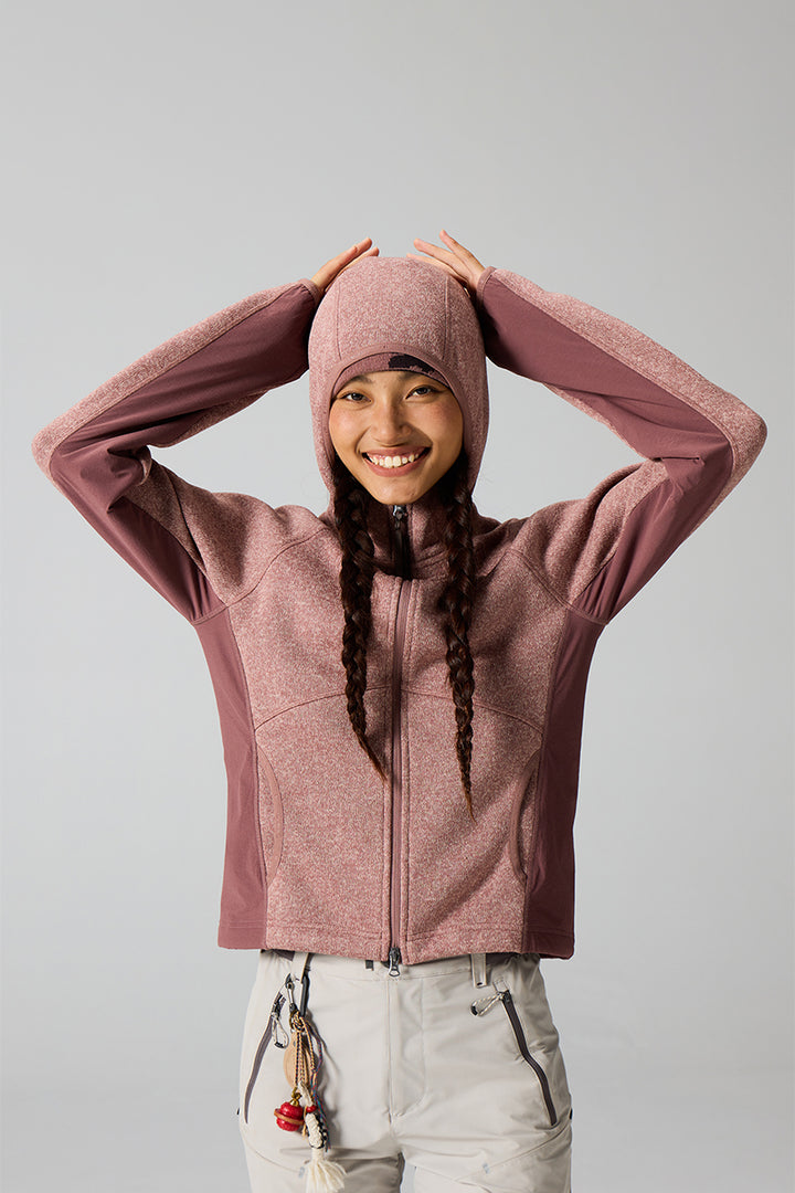 異素材パッチワークジップアップスウェットウイメンズ25BLJK028