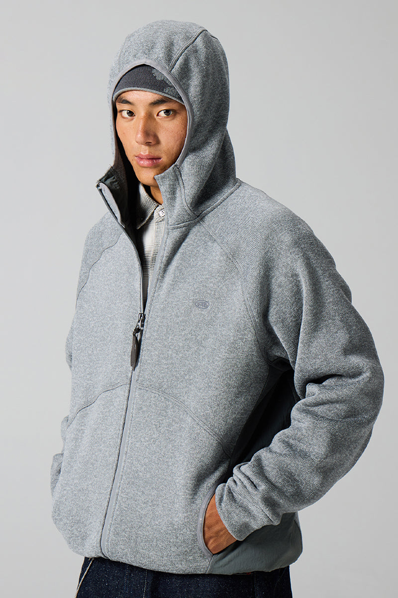 異素材パッチワークジップアップスウェット25BLJK022