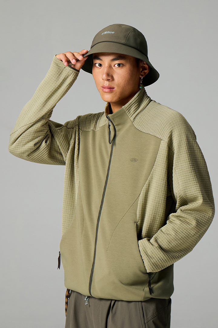 ウールチェックカラーブロックジャケット25BLJK025