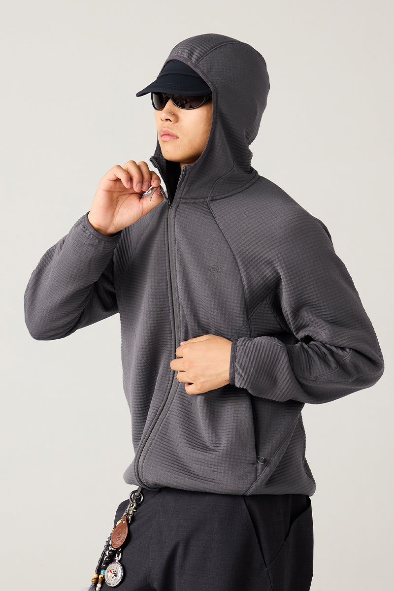 メリノウールブレンドフーデッドパーカー25BLWY020