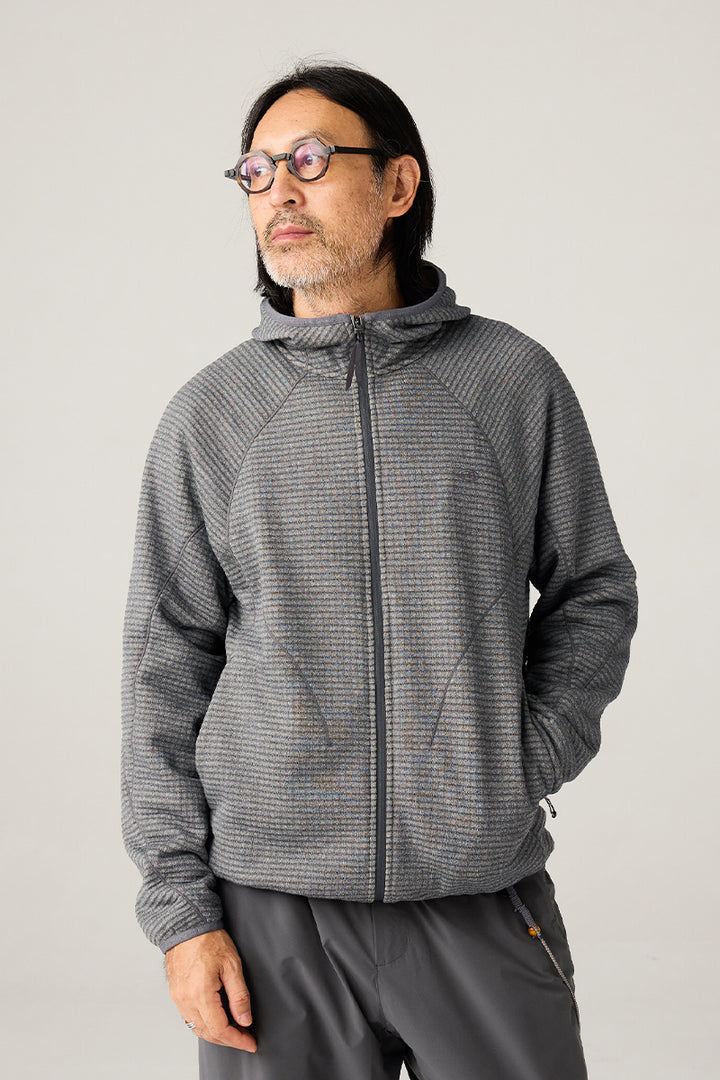 メリノウールブレンドフーデッドパーカー25BLWY020