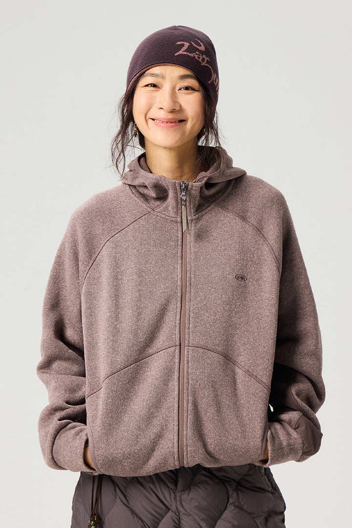 異素材パッチワークジップアップスウェット25BLJK022