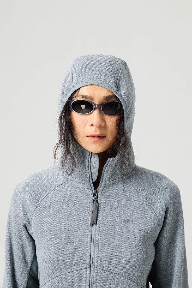 異素材パッチワークジップアップスウェットウイメンズ25BLJK028