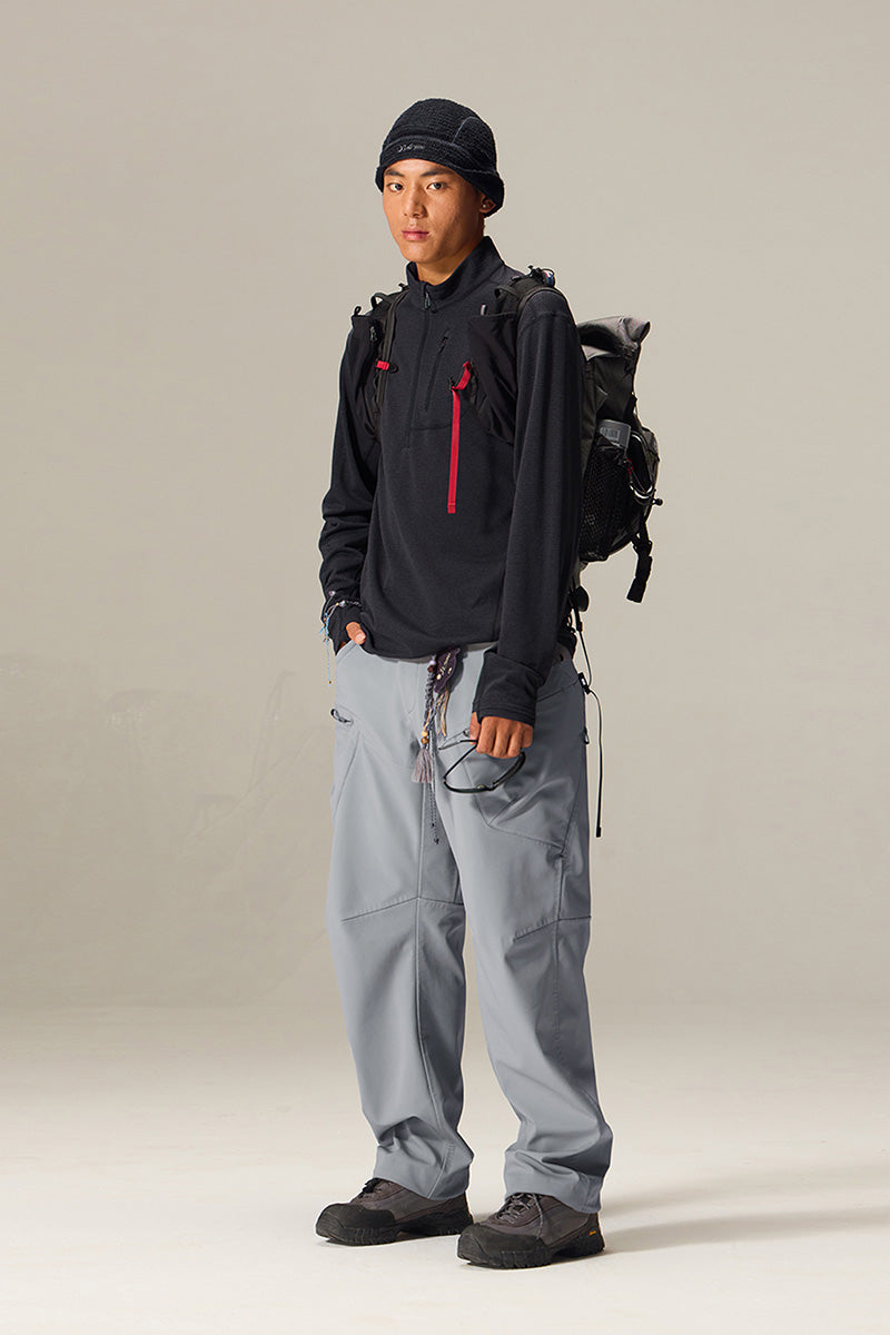 フリースハーフジップ長袖Tシャツメンズ25BLWY015