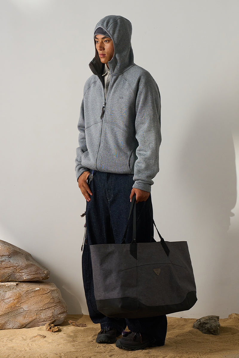 異素材パッチワークジップアップスウェット25BLJK022