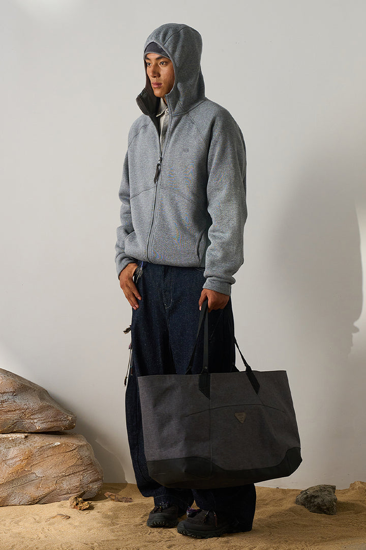 異素材パッチワークジップアップスウェット25BLJK022