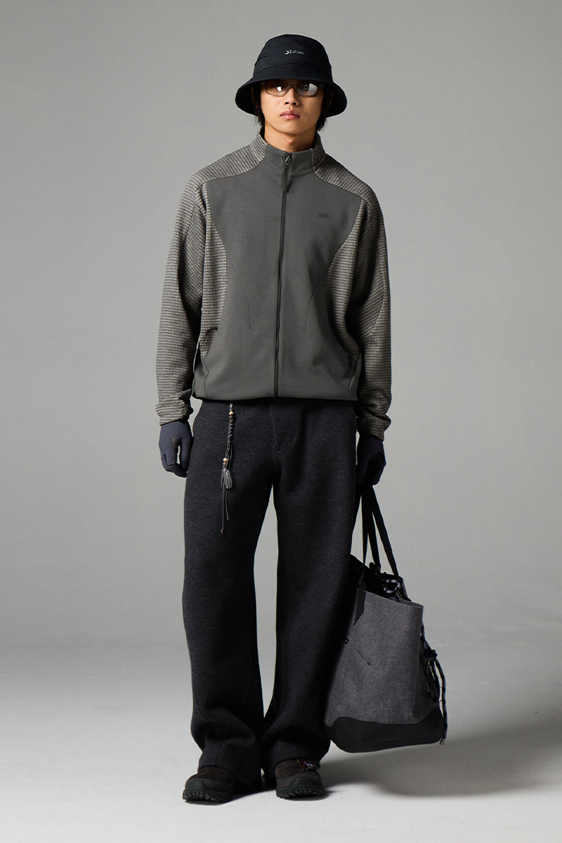 ウールチェックカラーブロックジャケット25BLJK025