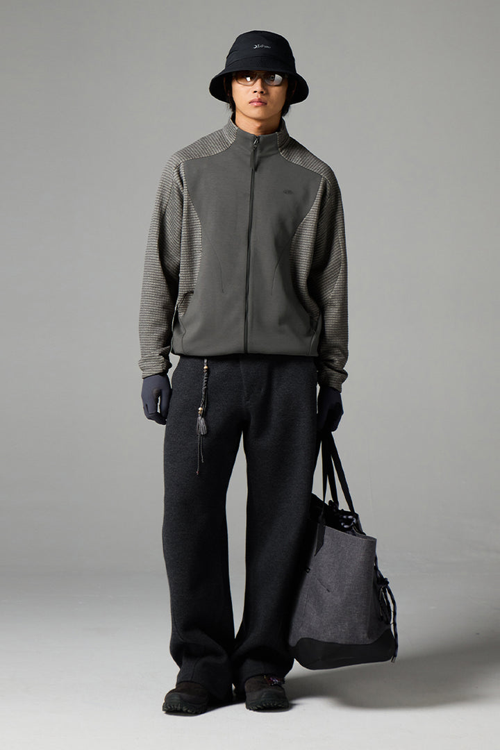 ウールチェックカラーブロックジャケット25BLJK025