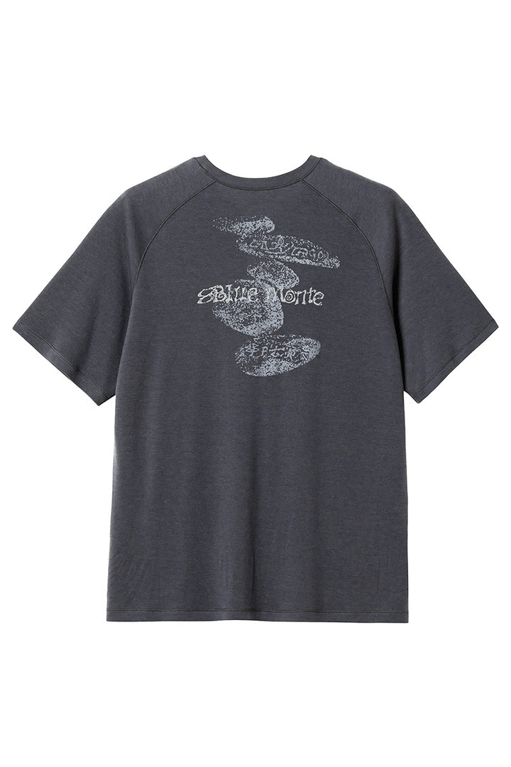 COOLMAXストーン柄メリノウール半袖TシャツNLBLDTX028