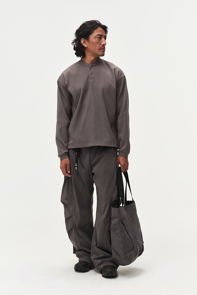SOLOTEXヘンリーネックワッフル長袖TシャツNLBLCTX023