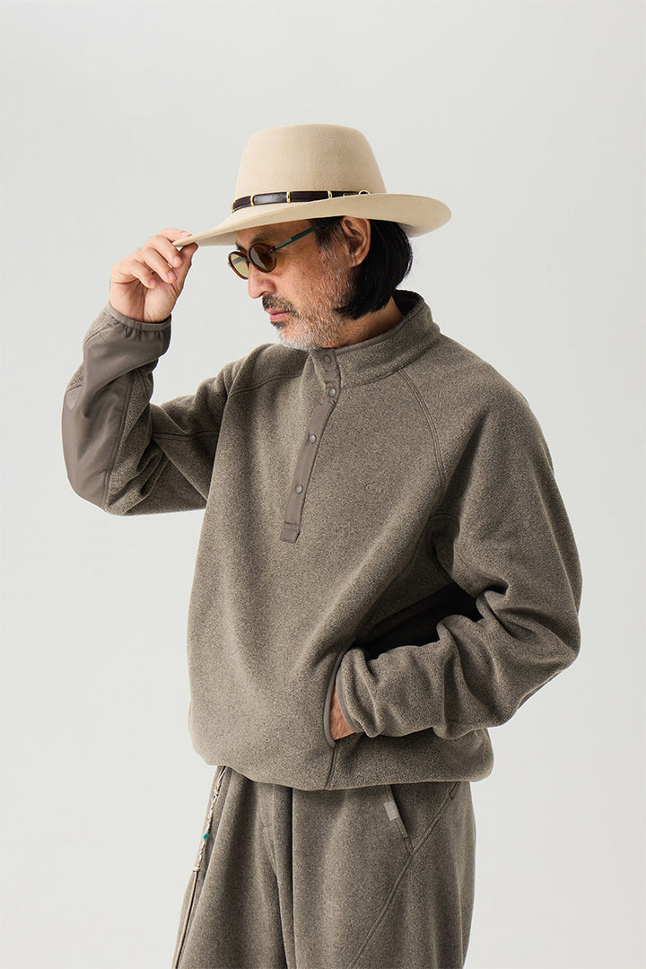 ハーフボタンフリースTシャツ25BLWY019