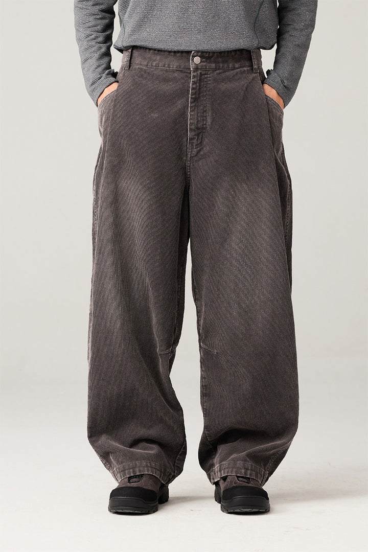 ウォッシュ加工コーデュロイパンツ25BLCK030