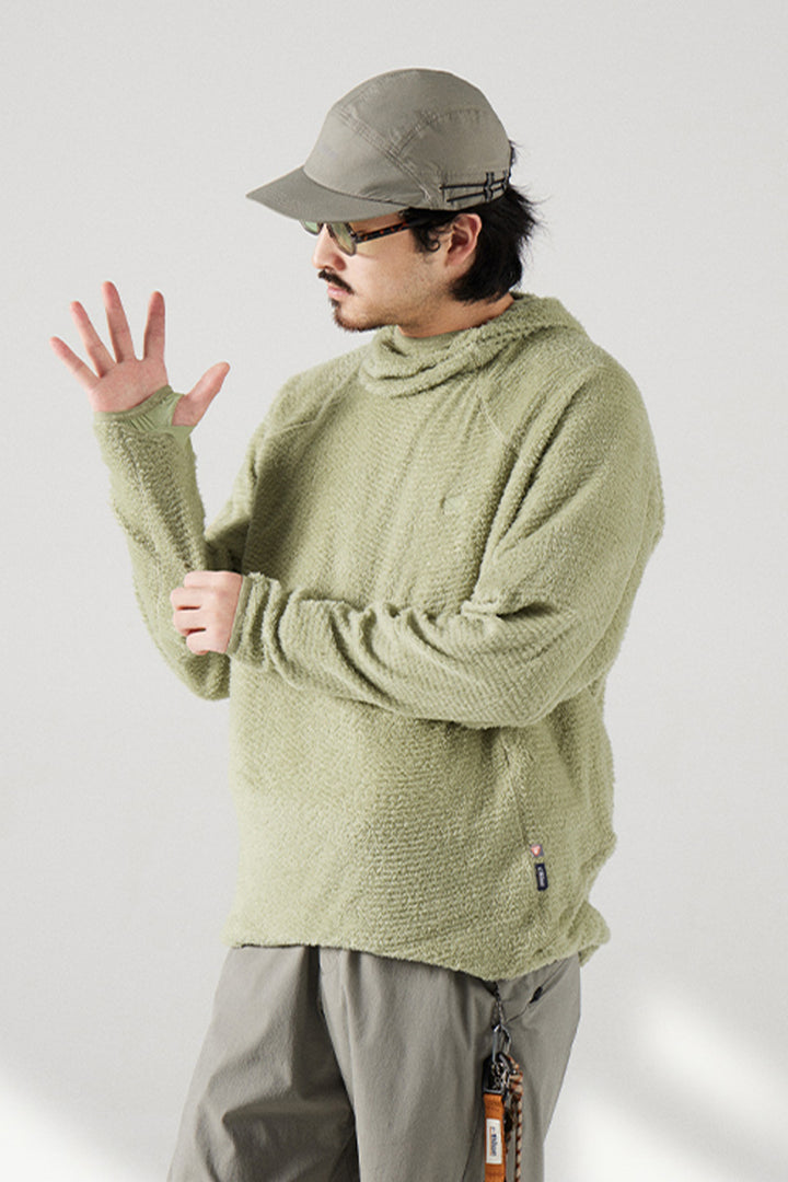 フード付きフリースロングシャツ25BLWY007