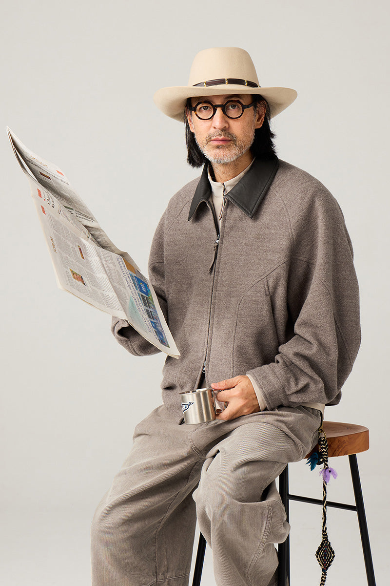 革襟ジップアップウールジャケット25BLJK020